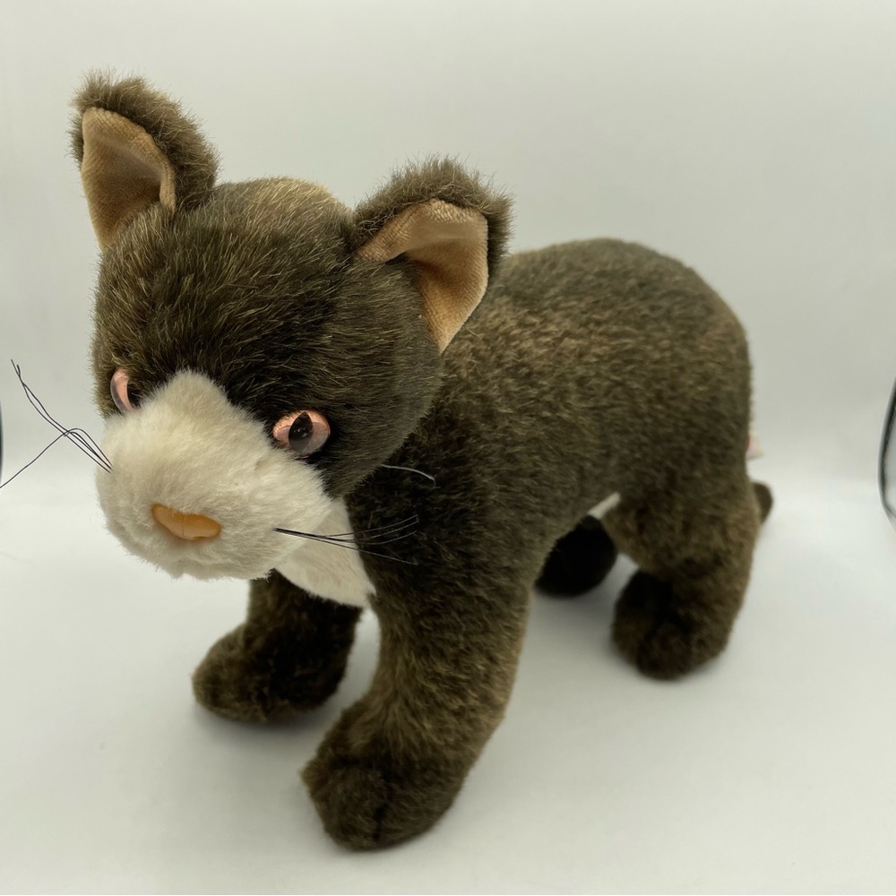 TY Classic MYSTERY the Cat Realistic Standing Brown 13" Stuffed Animal Toy 1999